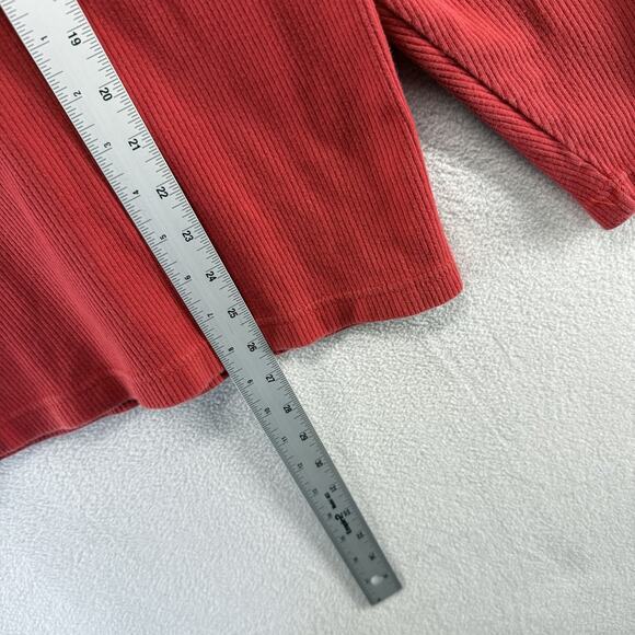 Vintage Marlboro Unlimited Thermal Shirt men's Large Red Henley Button 90s Blank - Picture 3 of 7
